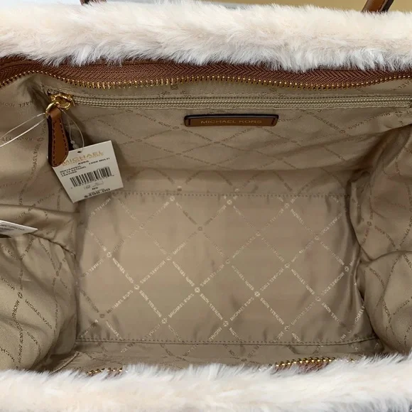 MICHAEL KORS AVRIL LARGE TOP ZIP SATCHEL LUGGAGE MULTI COLOR WITH FLUFFY - Picture 13 of 16